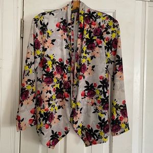 Drapey floral blazer